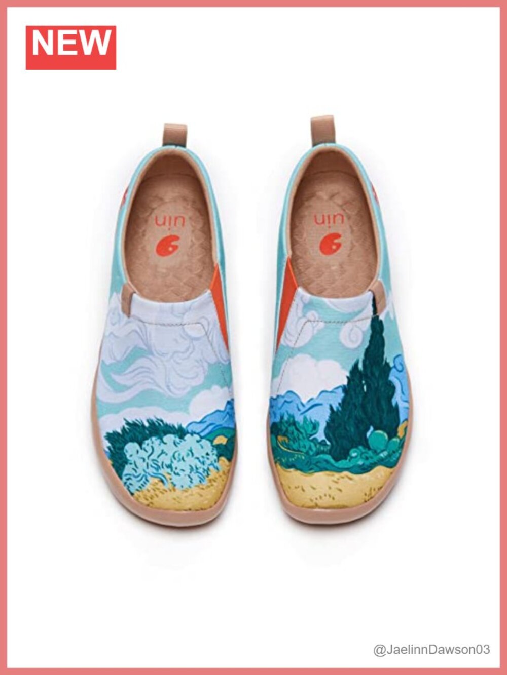 Women's Slip On Fashion Sneakers with Non-Slip EVA and Rubber Sole Art Print